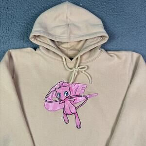 Noralache Hoodie Adult Medium Beige Pokemon Mew Nike Embroidered Pullover